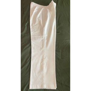 Investments Womens White Straight Leg Dress Pants Mid Rise Size 16